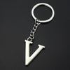 Double-Sided Three-Dimensional Plating Alphabet Keychain, Style: V