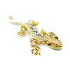 Zinc Alloy Rhinestone Gecko Metal 3D Car Sticker(Gold)