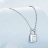 S925 Sterling Silver Platinum-plated Valentine Day Heart Lock Necklace for Women(BSN377)