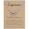 12 Zodiac Signs With Diamonds Necklace Card Rhinestones Collarbone Chain Pendant, Style: Capricorn Silver