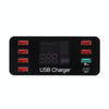 A9 Plus (Global Version) Multi-function AC 100V~240V 8 Ports USB Digital Display LCD Detachable Charging Station Smart Charger with Wireless Charger,Support QC3.0 (White)