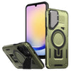 For Samsung Galaxy A25 5G Shield Frame Holder MagSafe Phone Case(Olive Green)