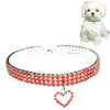 Rhinestone Pet Collar, Red, L (30-35cm), Cats & Dogs