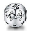 S925 Sterling Silver Twelve Constellation Beaded DIY Bracelet Accessories Jewelry Silver Beads, Style:Scorpio