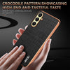 For Samsung Galaxy A26 5G AZNS Electroplated Frame Crocodile Texture Full Coverage Phone Case(Brown)