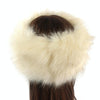 Unisex Winter Imitation Fox Fur Headband Bomber Hat, Size:L58-60cm(Black Tip on White)