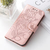 For Samsung Galaxy A16 4G / 5G Rose Butterfly Embossed Leather Phone Case(Rose Gold)