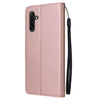 For Samsung Galaxy A56 5G 3-Card Slots Multifunctional Leather Phone Case(Rose Gold)