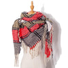 Autumn & Winter Fringed Scarf Plaid Square Scarf Thickening Ladies Shawl, Size:145cm(LS-04 Red)