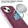 For iPhone 13 Shockproof MagSafe Armor PC Hybrid TPU Phone Case(Wine Red+Light Pink)