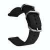 Washable Nylon Canvas Watchband, Band Width:20mm(Black with Silver Ring Buckle)