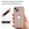For iPhone 13 Rhombic Leather Back Cover Phone Case(Rose Gold)