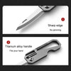 Multifunctional Titanium Keychain Outdoor Portable Defense Mini Folding Knife, Style: With 2 Titanium Ring