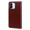 For Xiaomi Redmi A1/A2 Rose Embossed Flip PU Leather Phone Case(Brown)