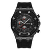 OCHSTIN 6100A Multifunctional Quartz Waterproof TPU Strap Men Watch(Black 01)