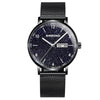 BINBOND B3820 Men Simple Luminous Quartz Watch Student Trendstarry Starry Sky Pattern Watch(Black Mash Black Shell White Nails)
