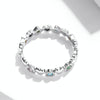 S925 Sterling Silver Rainbow Heart Women Ring, Size:6