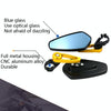 Electric Bike Motorcycle Modified Reversing Retro Rearview Handle Mirror All Aluminum Reflective Rearview Mirror(Blue)