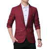 Men Casual Suit Self-cultivation Business Blazer, Size: XXXL( Wine Red)