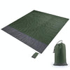 Polyester Waterproof Plaid Cloth Pocket Picnic Mat Outdoor Camping Beach Mat, Size: 2.1 x 2m(Army Green + Dark Gray)
