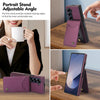 For Samsung Galaxy Z Fold6 AwQuer RFID Vertical Flip Card Bag Holder Leather Phone Case(Dark Purple)