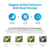 2MP WiFi Solar Bird Box Camera with AI Bird Recognition & Night Vision