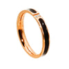 2 PCS Fashion Two Diamond-Studded Titanium Steel Couple Rings For Couple, Size: US Size 4(Rose Gold)