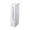 Bathroom Toilet Toilet Brush Integrated Pressing Open Lid Square Trash Can Set with Brush(Ivory White)