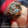 OLEVS 6661 Men Fashion Luminous Waterproof Mechanical Watch(Black + Gold)
