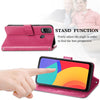 For Alcatel 1L 2021 Four-leaf Clasp Embossed Buckle Mobile Phone Protection Leather Case with Lanyard & Card Slot & Wallet & Bracket Function(Magenta)