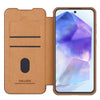 For Samsung Galaxy A56 5G NILLKIN QIN Series Pro Sliding Camera Cover Design Leather Phone Case(Brown)