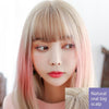 Female Gradient Highlighting Lifelike Chemical Fiber Headgear Wigs(White Tea Color 39CM)