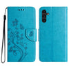 For Samsung Galaxy A56 5G Butterfly Flower Pattern Flip Leather Phone Case(Blue)