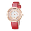 CAGARNY 6878 Water Resistant Fashion Women Quartz Wrist Watch with Leather Band(Red+Gold)