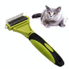 Pet Grooming Comb, Double-Sided Dematting Tool for Cats & Dogs (Green)
