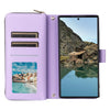For Samsung Galaxy S24 Ultra 5G Nine-card Slots Zipper Wallet Bag Leather Phone Case(Purple)