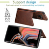 For Galaxy Note 9 Shockproof Calf Texture Protective Case with Holder & Card Slots & Frame(Coffee)