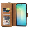 For Samsung Galaxy A06 4G 9-Card Slots Zipper Wallet Bag Leather Phone Case(Brown)