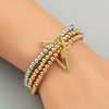 3 In 1 Men Women Micro-inlaid Zircon Elastic Bracelet(Five-pointed star)