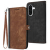 For Samsung Galaxy A36 5G Side Buckle Double Fold Hand Strap Leather Phone Case(Brown)
