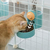 Cat Automatic Hanging Cage Feeder, Style: Feeder (Flower Green)