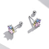S925 Sterling Silver Color Zircon Cute Claw Ear Stud Women Earrings