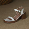 Summer Platform Mid Heel Open Toe Sandals, Size: 39(White)