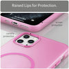 For iPhone 11 Pro Max MagSafe Frosted Translucent TPU + PC Full Coverage Phone Case(Pink)