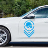 2 PCS/Set D-739 Skull Pattern Car Modified Decorative Sticker(Blue)
