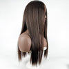 Centre-parted Long Straight Wig Headgear for Women(Dark Brown)