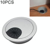 10 PCS Desk Computer Desktop Plastic Round Threading Box Hole Cover, Hole Diameter: 50mm