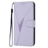 For Samsung Galaxy A56 5G Triangle Pattern Buckle Clasp Leather Phone Case(Light Purple)