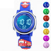 JNEW A380-81447 Children Cartoon Firefighter Waterproof Multifunction Sports LED Electronic Watch(Blue)