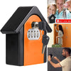 Wall Mounted Key Safe Box - 4 Digit Combination Lock - Orange